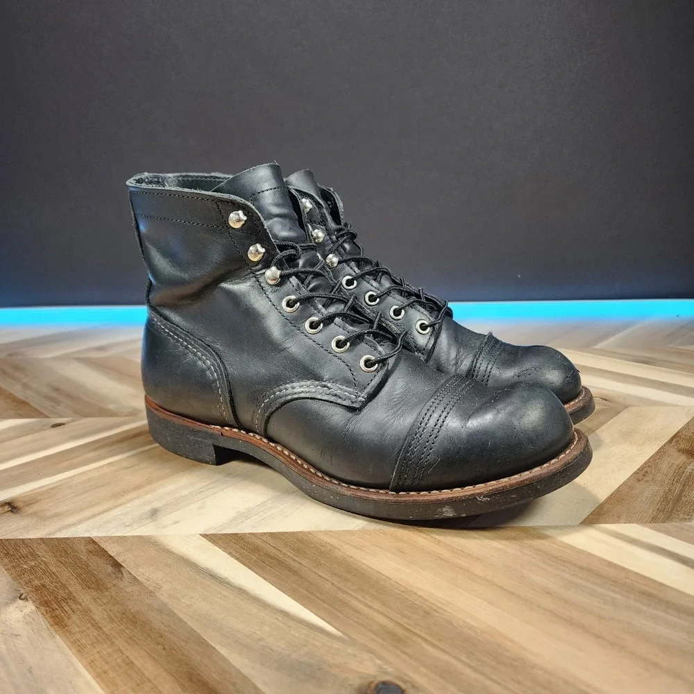 Red Wing Heritage 8114 Iron Ranger Leather Boots Mens 7 D Black Harness